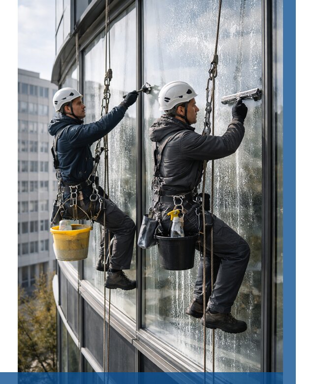 Мойка панорамных окон в Губахе от 363 р. заказать у ВЫСОТНИК-Гбх