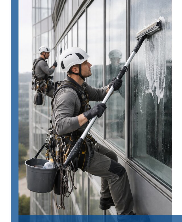 Высотная мойка сплошного остекления с выездом в Губахе