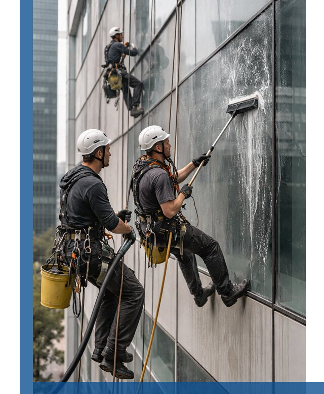 Профессиональная высотная мойка фасадов зданий в Губахе