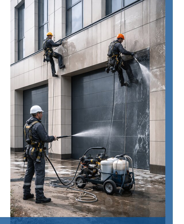 Послестроительная мойка фасада в Губахе от 311 р. | ВЫСОТНИК-Гбх