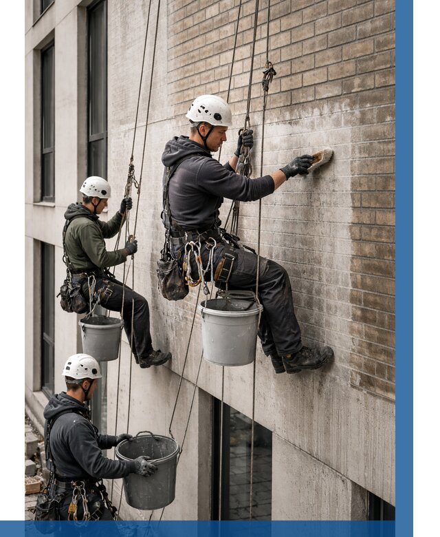 Удаление высолов с фасада в Губахе от 259 р. | ВЫСОТНИК-Гбх