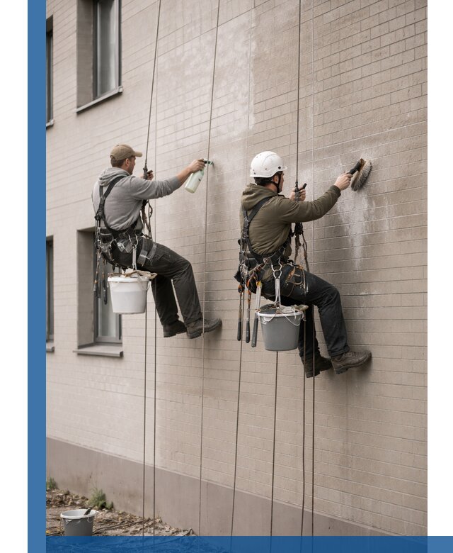 Удаление высолов с фасада зданий в Губахе без повреждений и следов