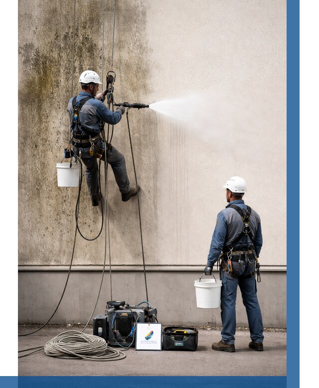 Очистка фасада от плесени в Губахе от 311 р. | ВЫСОТНИК-Гбх