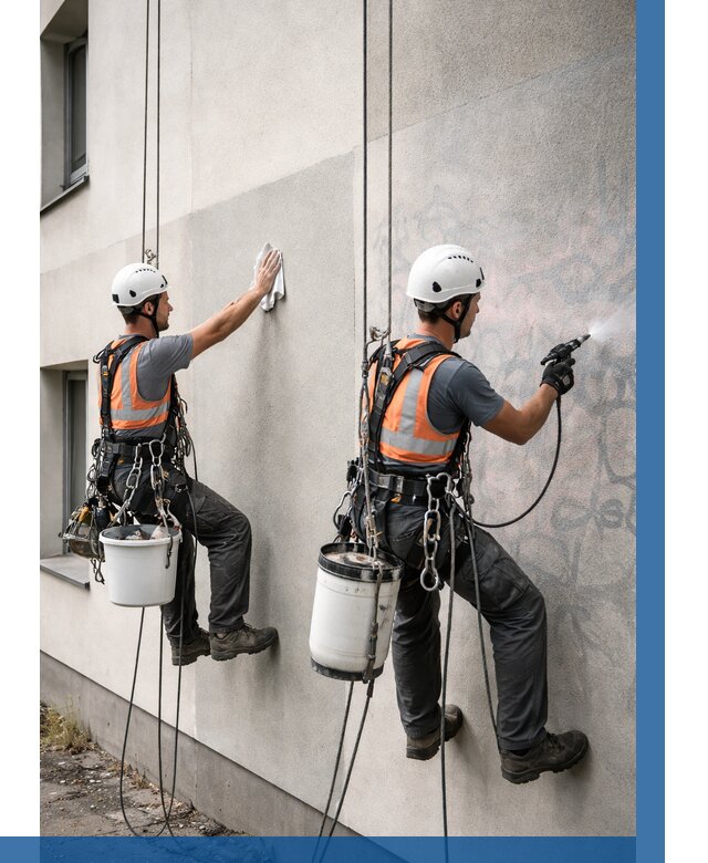 Антиграффити покрытие фасада в Губахе от 622 р. | ВЫСОТНИК-Гбх