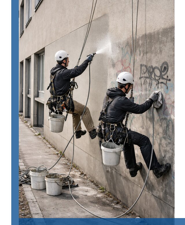 Антиграффити покрытие фасада с защитой от надписей в Губахе