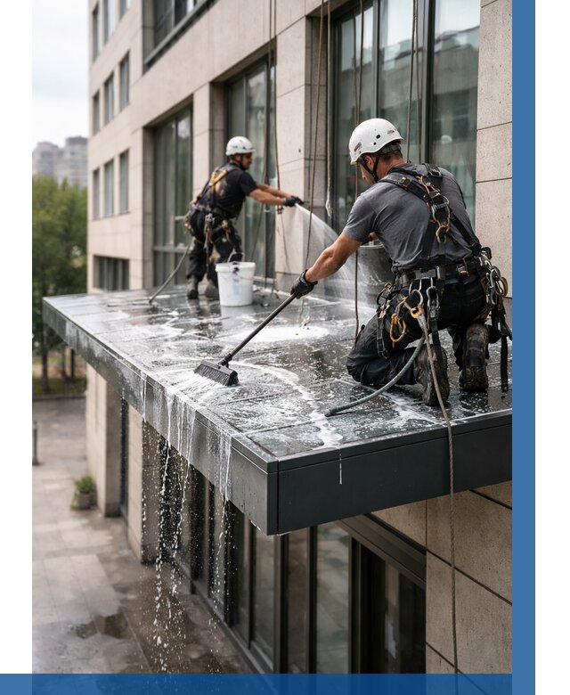 Мойка козырьков и навесов в Губахе от 3628 р. | ВЫСОТНИК-Гбх