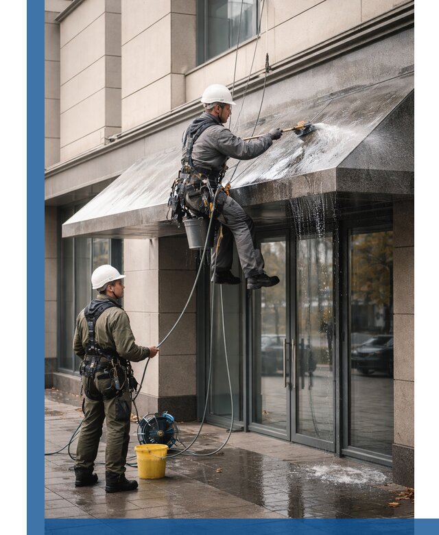 Профессиональная мойка козырьков и навесов в Губахе