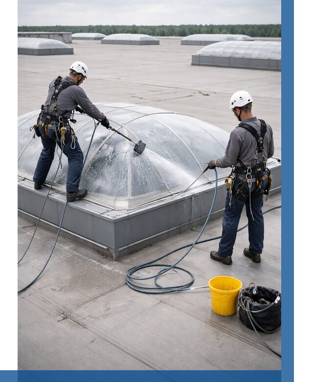 Мойка зенитных фонарей в Губахе, заказать от 4665 р. | ВЫСОТНИК-Гбх