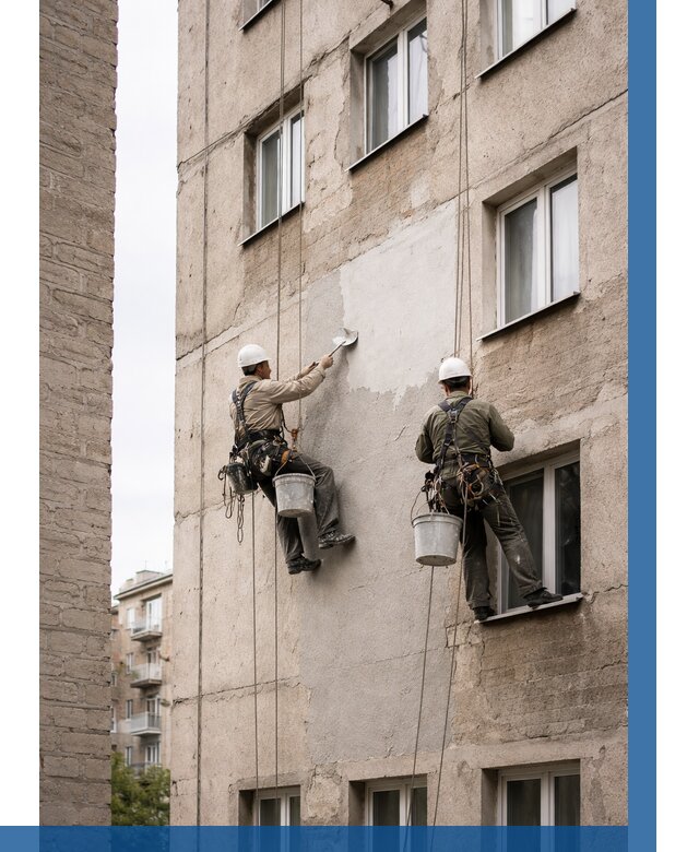 Косметический ремонт фасада в Губахе от 1140 р. | ВЫСОТНИК-Гбх