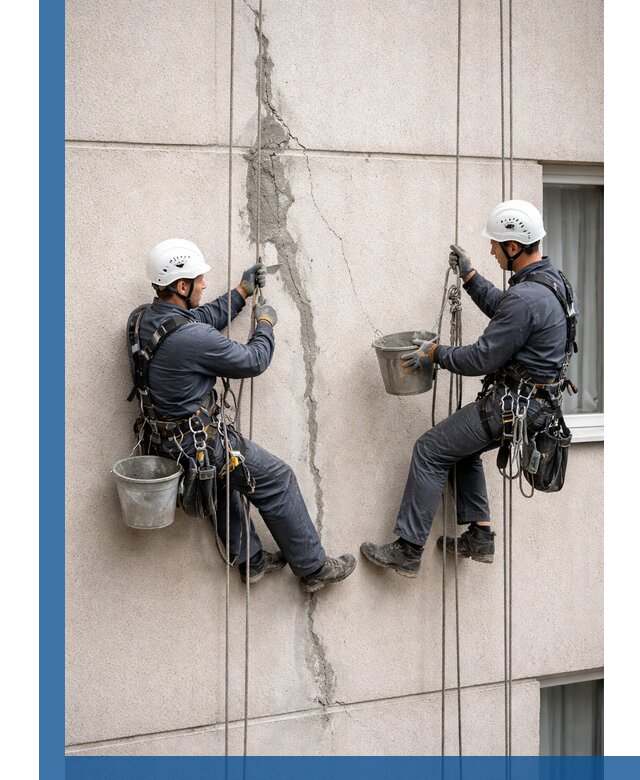 Заделка трещин на фасаде в Губахе с гарантийным ремонтом