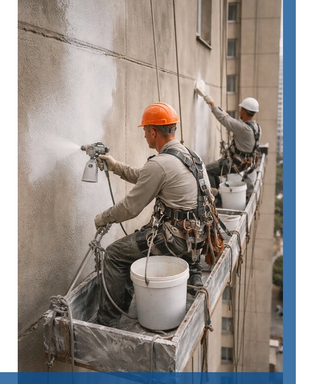 Грунтовка фасада на высоте в Губахе от 124 р. | ВЫСОТНИК-Гбх