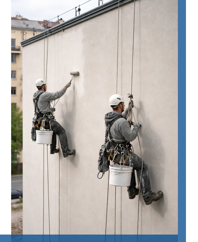 Покраска оштукатуренного фасада в Губахе от 332 р. | ВЫСОТНИК-Гбх