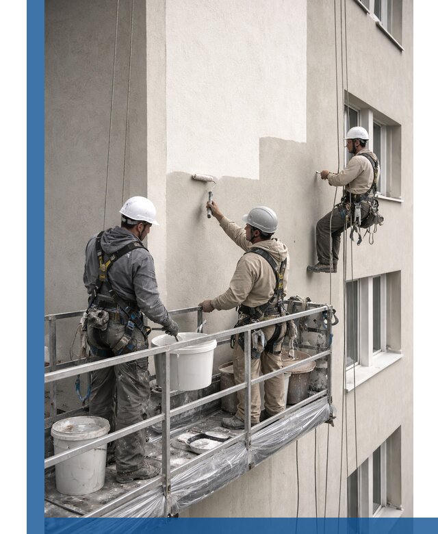 Покраска оштукатуренного фасада в Губахе под ключ с гарантией