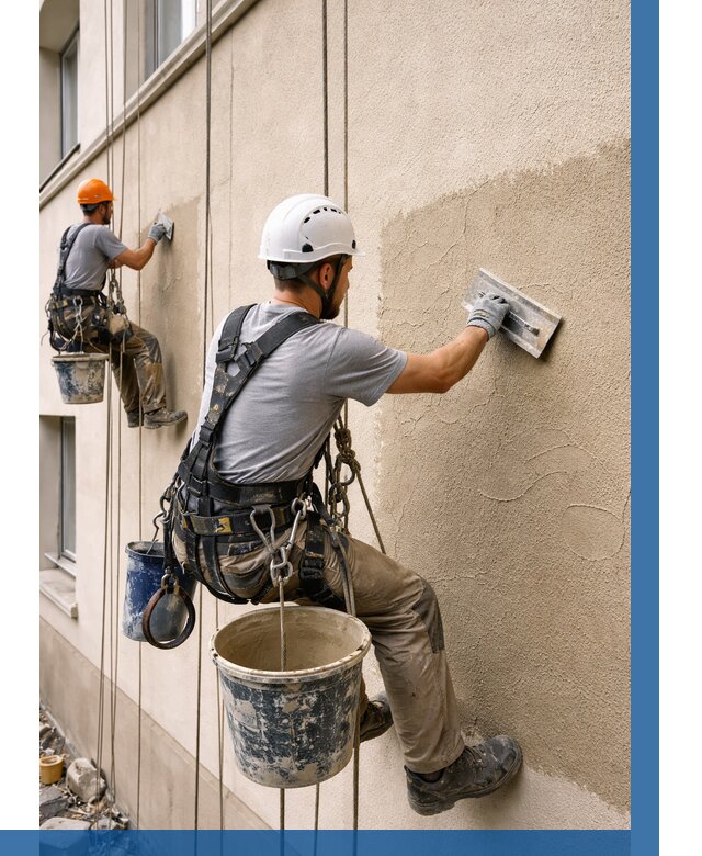 Декоративная штукатурка фасада в Губахе от 1244 р. | ВЫСОТНИК-Гбх