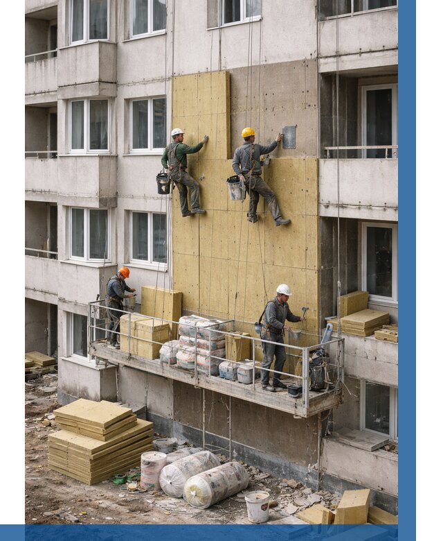 Утепление фасада минватой в Губахе от 1555 р. | ВЫСОТНИК-Гбх