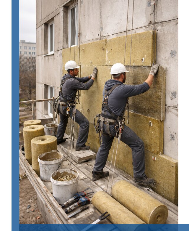 Утепление фасада минватой в Губахе под ключ с гарантией