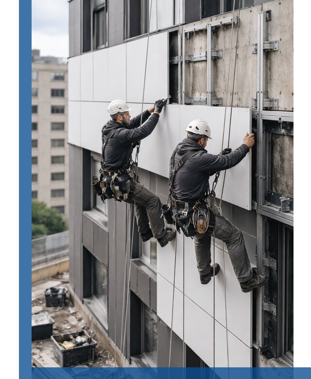 Монтаж композитных панелей фасада в Губахе под ключ