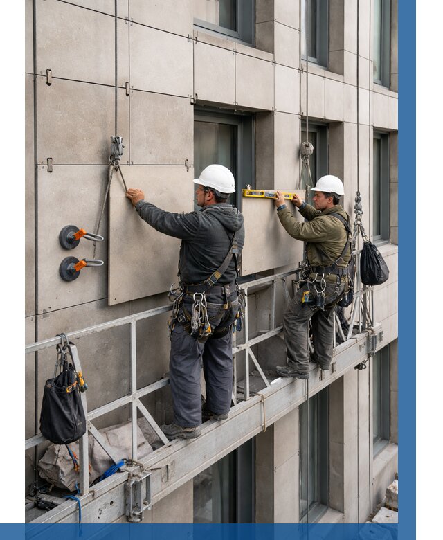 Монтаж керамогранита на фасад в Губахе от 2592 р. | ВЫСОТНИК-Гбх