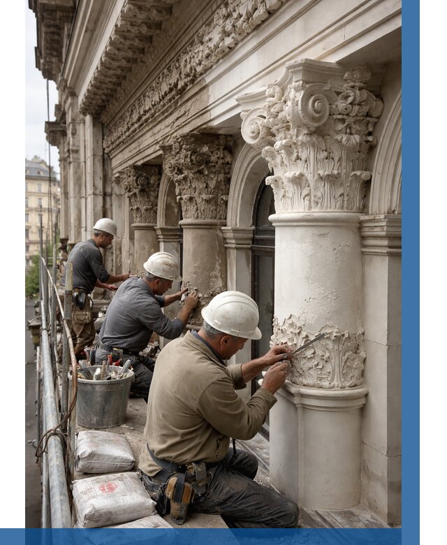 Реставрация фасадной лепнины в Губахе от 2592 р. | ВЫСОТНИК-Гбх