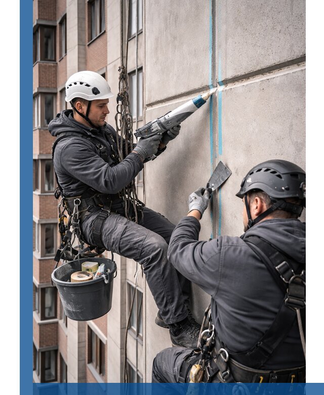 Вторичная герметизация швов фасада и кровли в Губахе