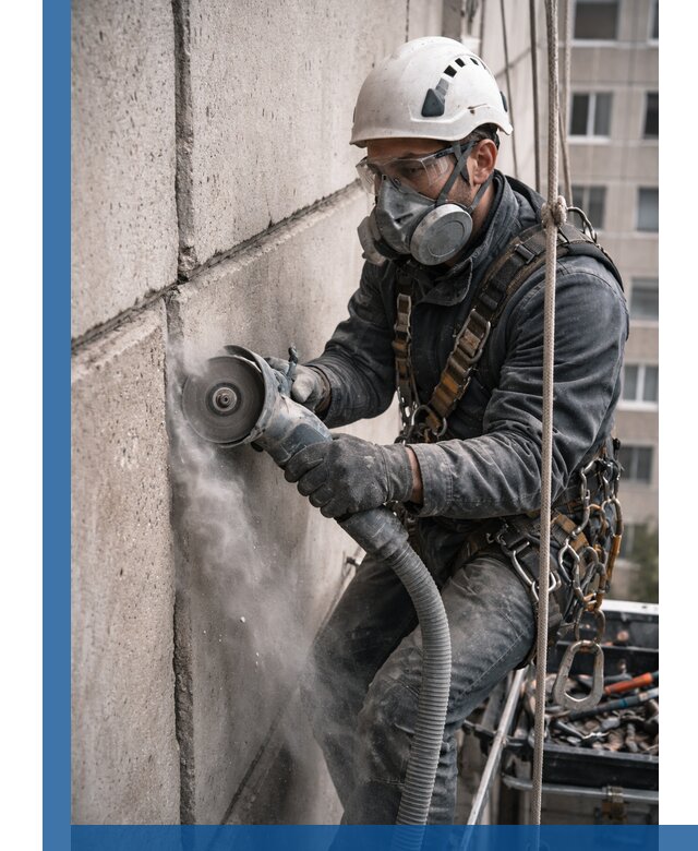 Штробление межпанельных швов в Губахе качественно и быстро