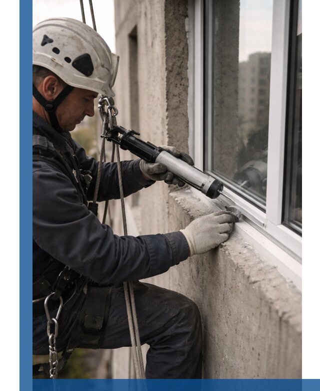 Герметизация оконных швов снаружи в Губахе профессионально