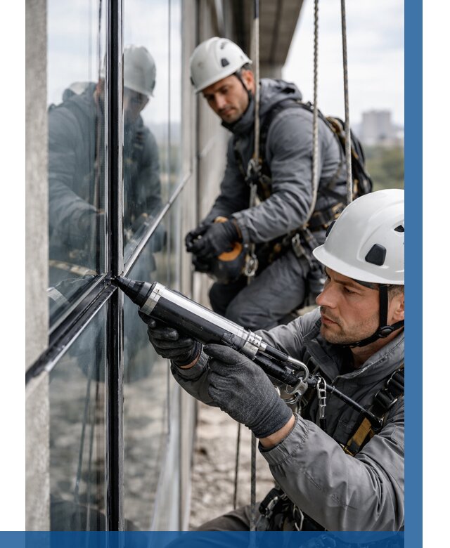 Герметизация витражных швов в Губахе от 674 р. | ВЫСОТНИК-Гбх