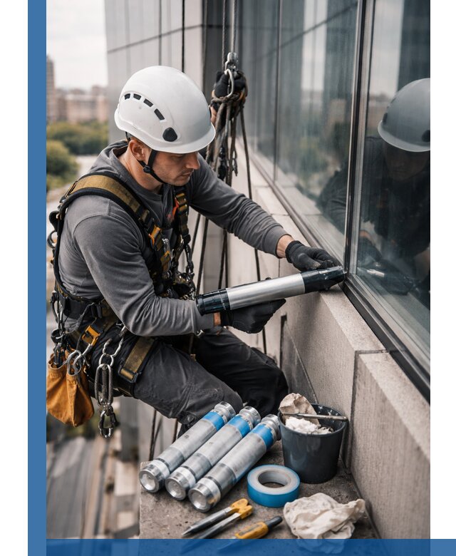Герметизация стыков витража в Губахе для герметичных фасадов