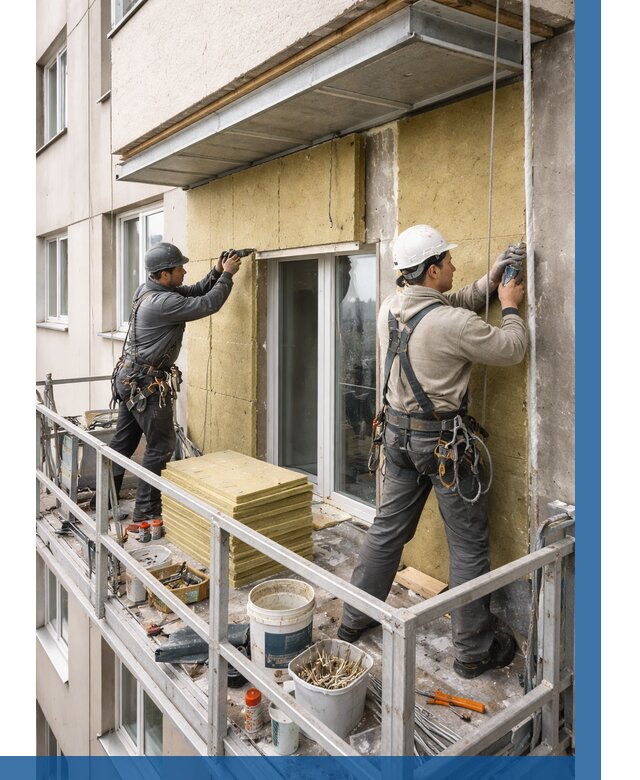 Утепление балкона снаружи в Губахе от 1659 р. под ключ ВЫСОТНИК-Гбх