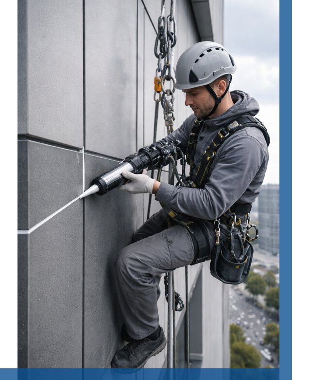 Герметизация стыков фасадных панелей в Губахе от 6738 р.| ВЫСОТНИК-Гбх