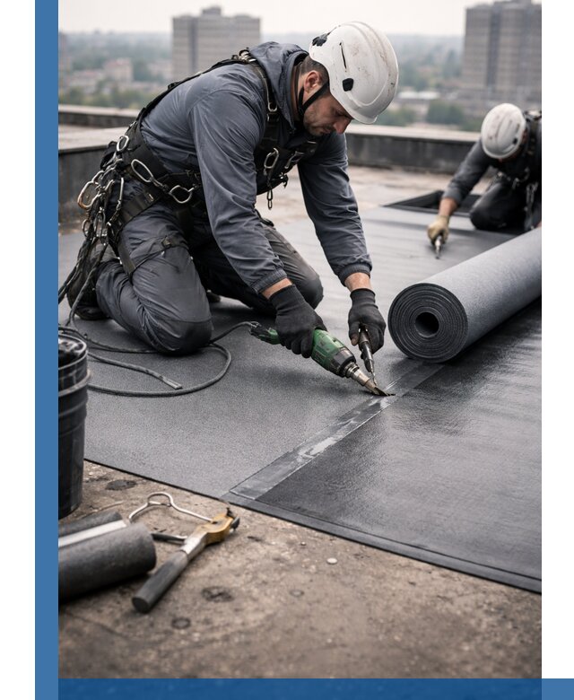 Ремонт мягкой кровли в Губахе с выездом промальпинистов