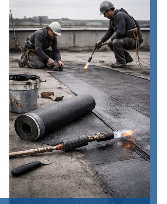 Ремонт рулонной кровли в Губахе от 674 р. | ВЫСОТНИК-Гбх