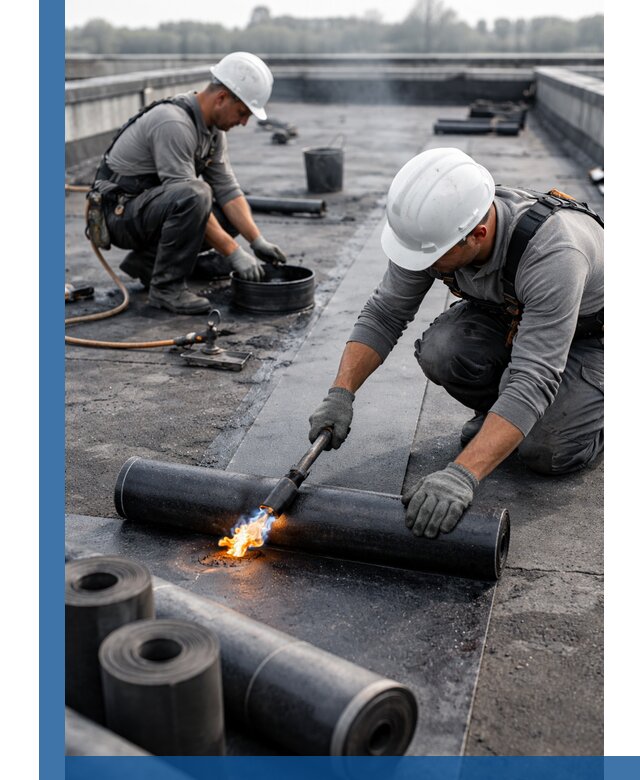 Ремонт рулонной кровли в Губахе герметизация и восстановление