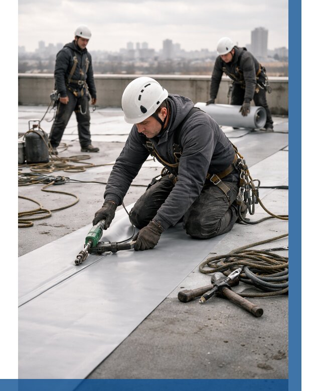 Ремонт мембранной кровли в Губахе от 1866 р./м2 | ВЫСОТНИК-Гбх