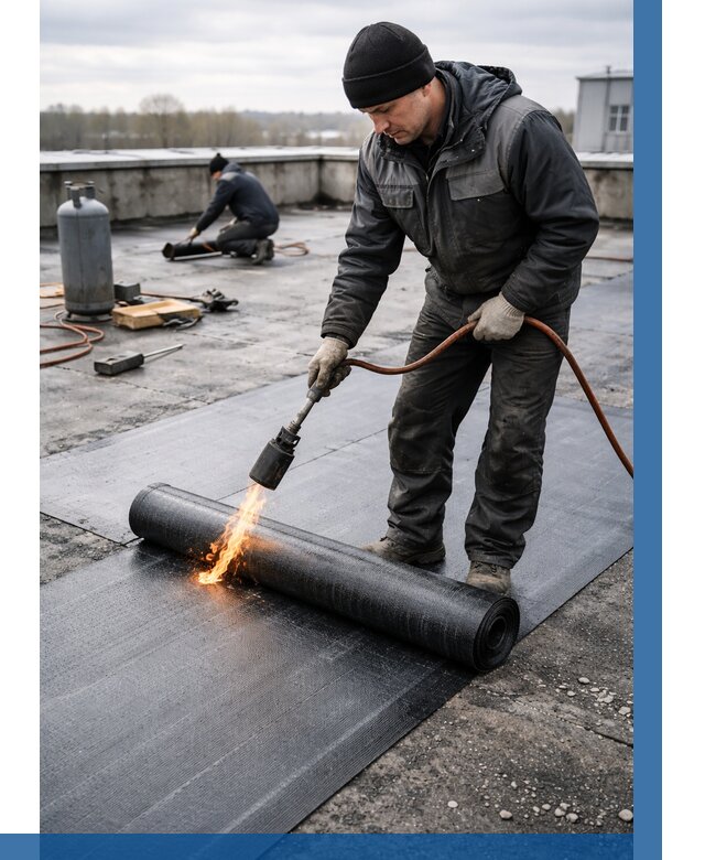 Ремонт наплавляемой кровли в Губахе от 726 р. | ВЫСОТНИК-Гбх