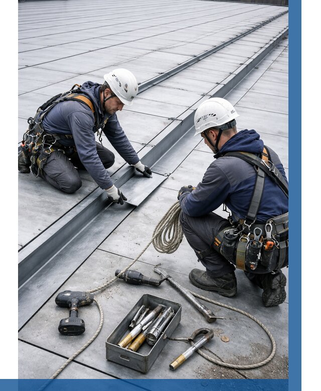 Ремонт фальцевой кровли в Губахе от 726 р. | ВЫСОТНИК-Гбх