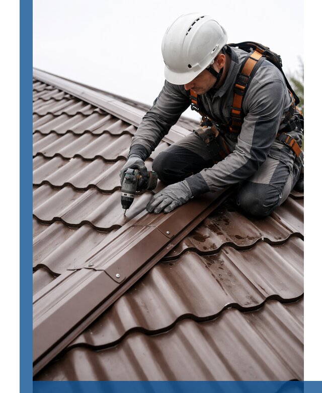 Ремонт металлочерепицы на крыше в Губахе профессионально