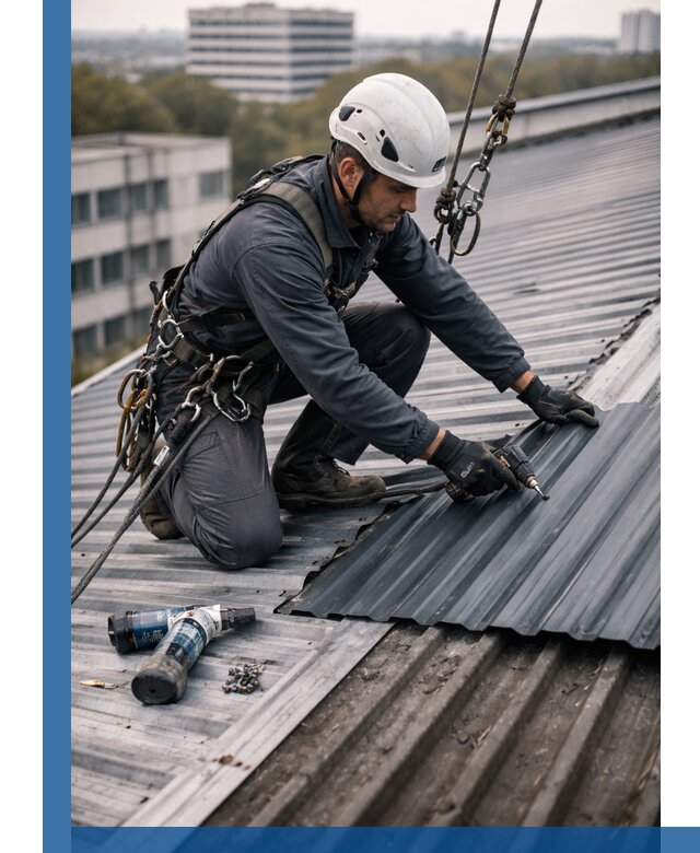 Ремонт профнастила на кровле в Губахе, работы под ключ