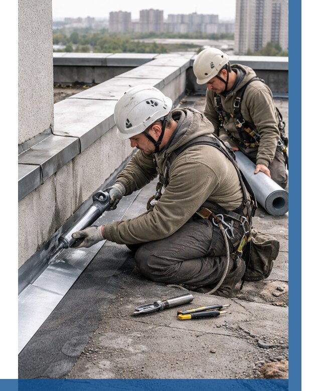 Ремонт кровельных примыканий в Губахе от 1244 р. | ВЫСОТНИК-Гбх