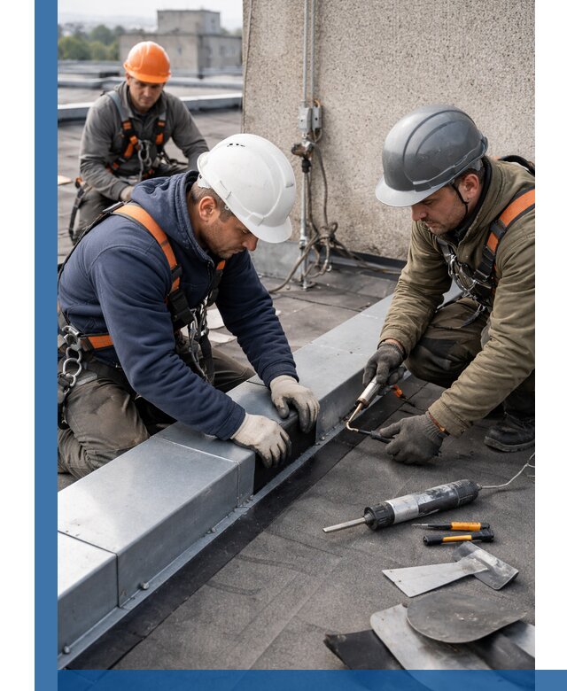 Ремонт кровельных примыканий в Губахе профессионально