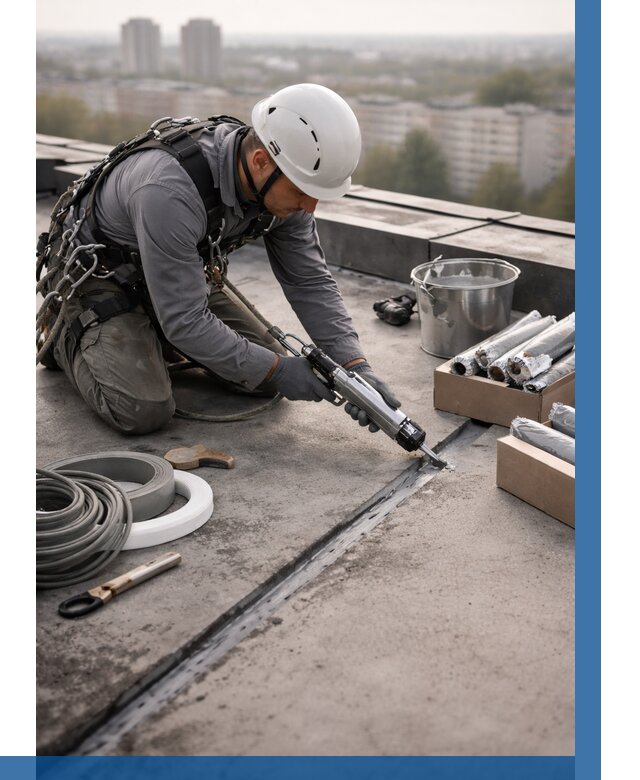 Герметизация швов кровли в Губахе от 466 р./м2 | ВЫСОТНИК-Гбх