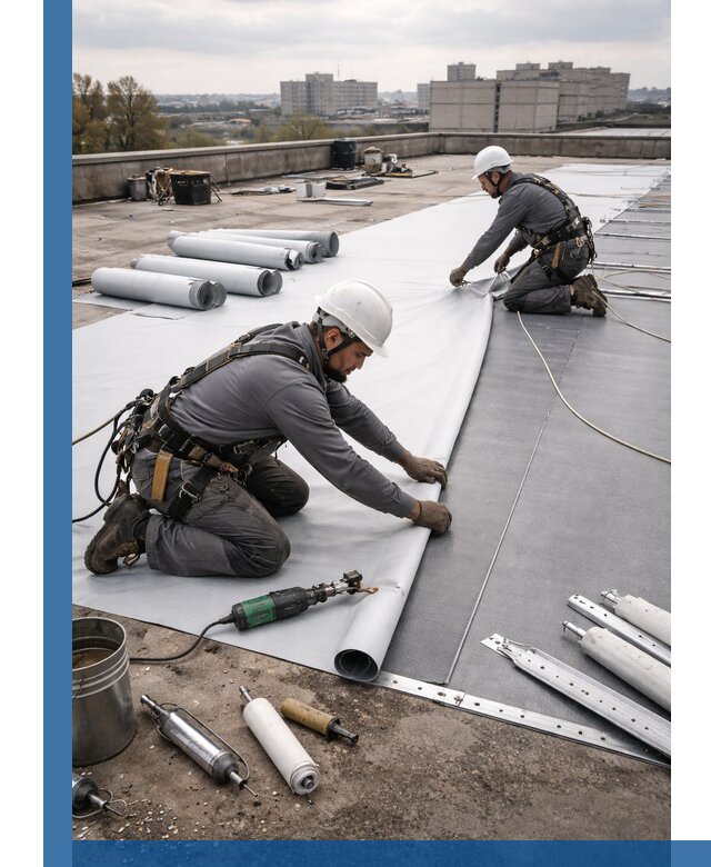 Монтаж мембранной кровли в Губахе для промышленных зданий