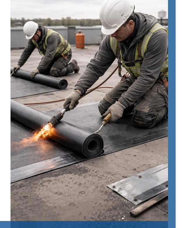 Монтаж наплавляемой кровли в Губахе от 881 р. — ВЫСОТНИК-Гбх