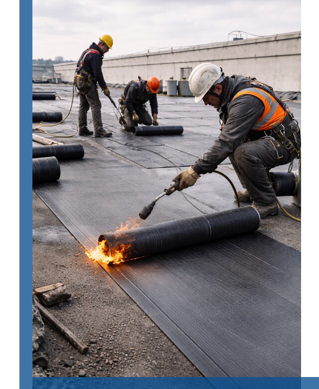 Монтаж наплавляемой кровли в Губахе профессионально