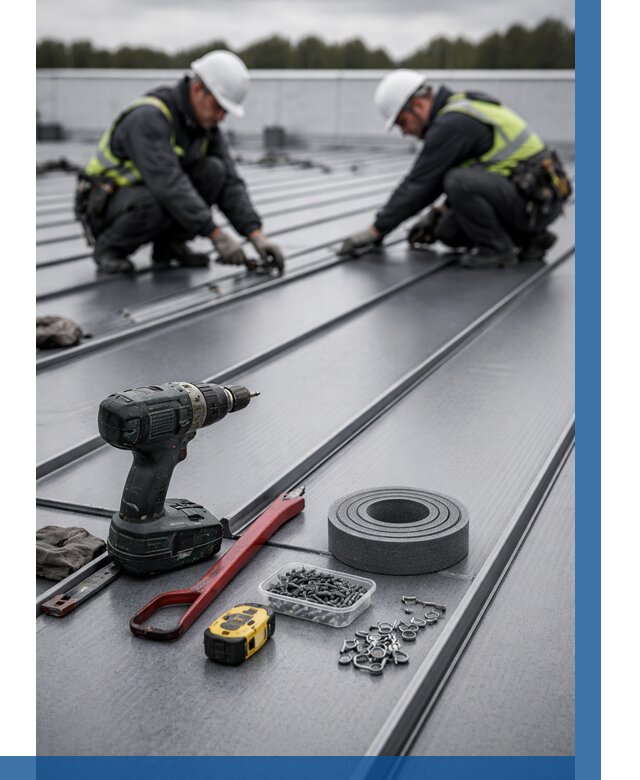 Монтаж фальцевой кровли в Губахе от 1866 р. | ВЫСОТНИК-Гбх