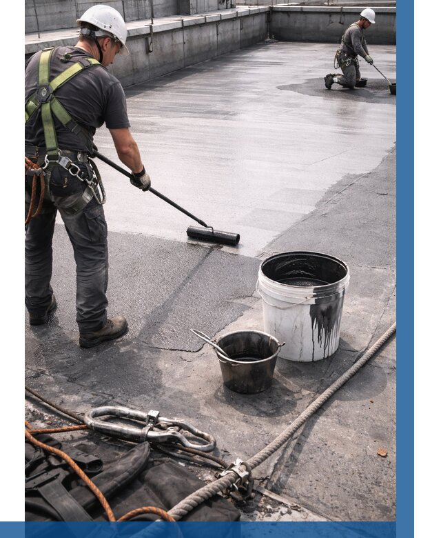 Гидроизоляция кровли жидкой резиной в Губахе от 518 р. | ВЫСОТНИК-Гбх