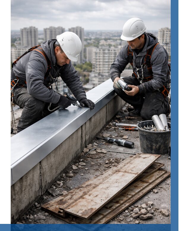 Замена парапетных крышек под ключ в Губахе от 1244 р. | ВЫСОТНИК-Гбх