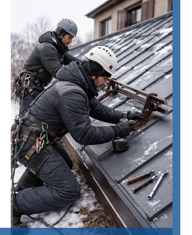 Монтаж снегозадержателей в Губахе от 466 р. | ВЫСОТНИК-Гбх