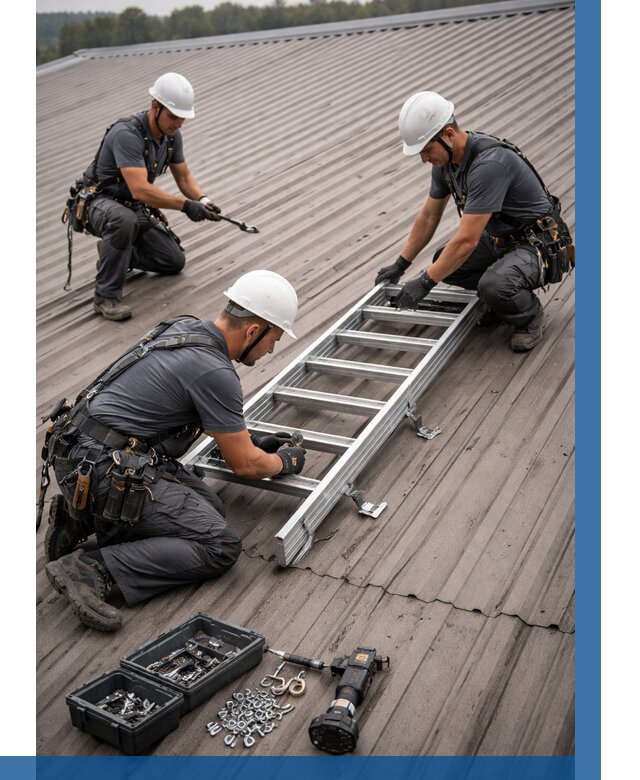 Монтаж кровельной лестницы в Губахе от 4665 р. | ВЫСОТНИК-Гбх