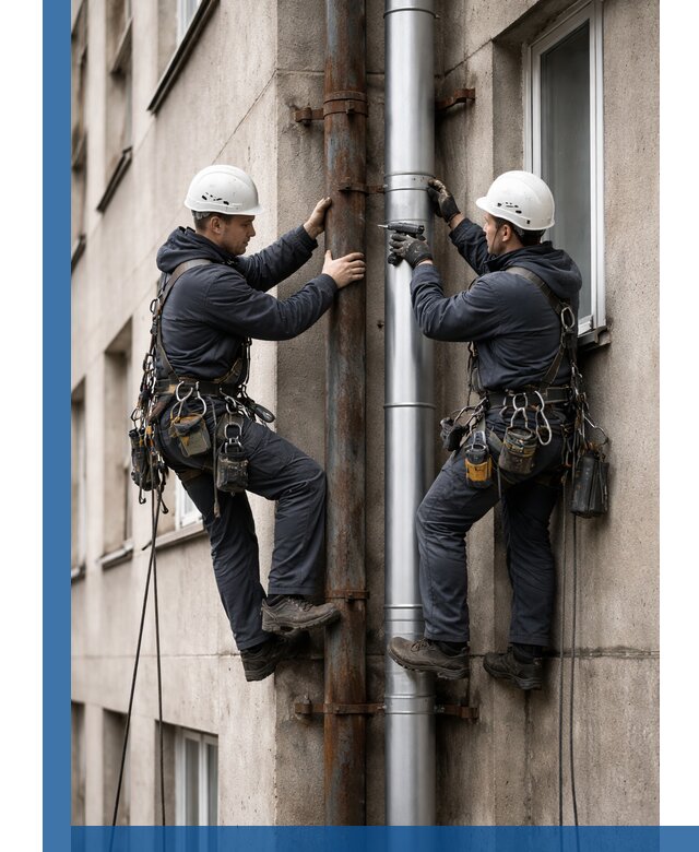 Замена водосточных труб в Губахе: монтаж и демонтаж под ключ